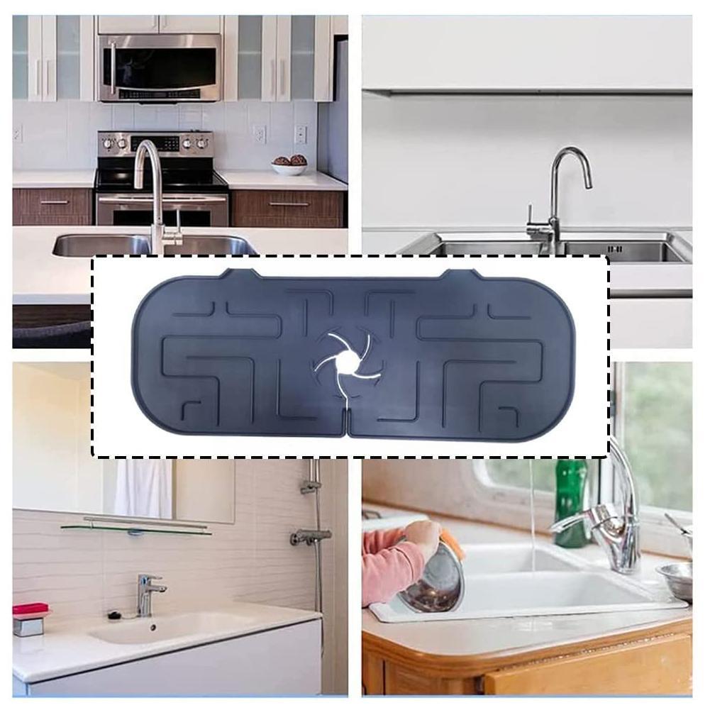 Silicone Faucet Mat Absorbent Mat Sink Splash Guard Washable Backsplash Guard For Kitchen Bathroom Faucet Water Catcher Mat