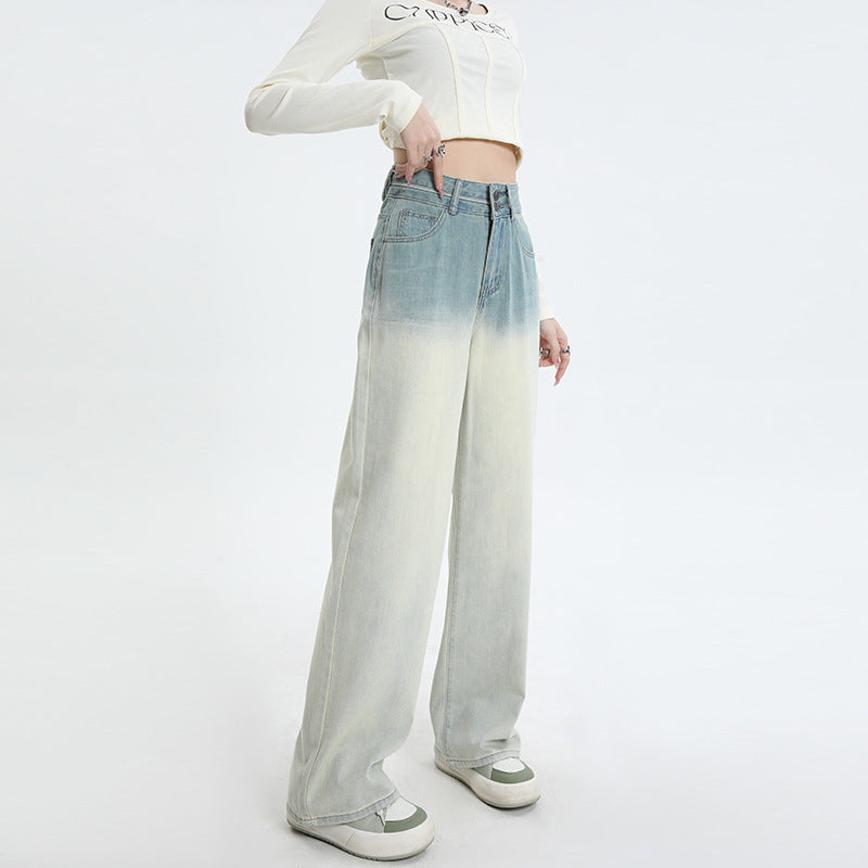Gradient Design Straight-leg Pants Wide Leg Women's Clothing