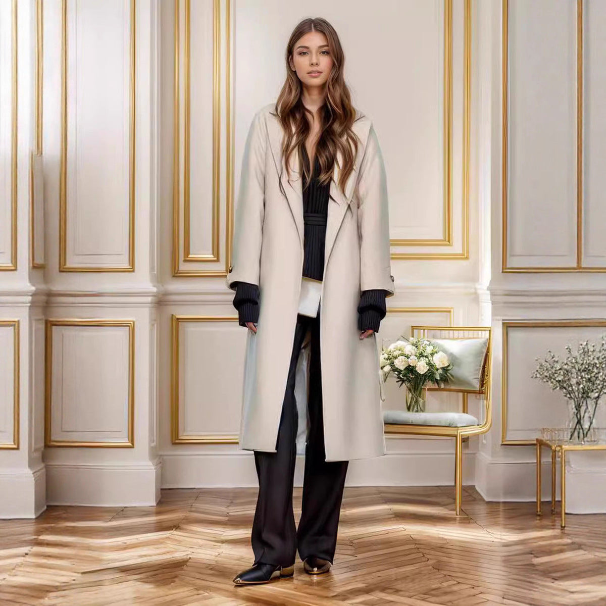 Autumn And Winter Women's Wool Coat Jacket