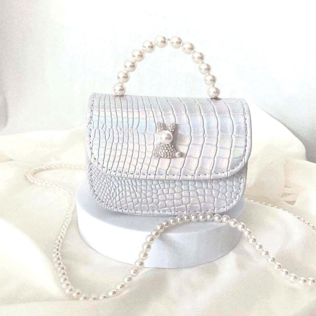 Rhinestone Rabbit Cute Girl Bag Pearl Portable Can Be Diagonal