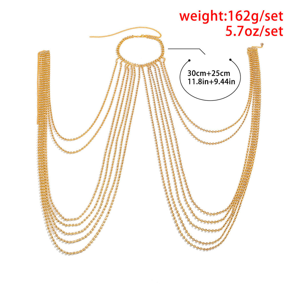 Sexy Tassel U-shaped Claw Chain With Diamond Body Chain
