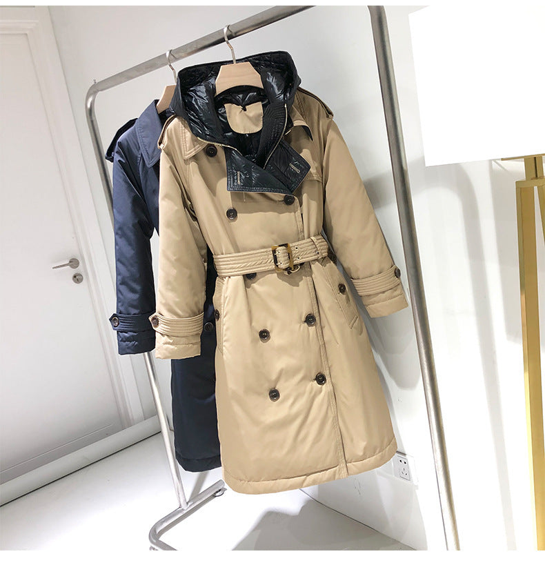 Long lace-up trench coat