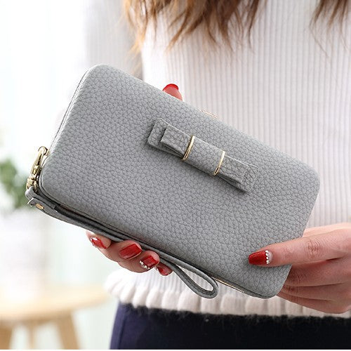 Cute bow large capacity multi-function clutch