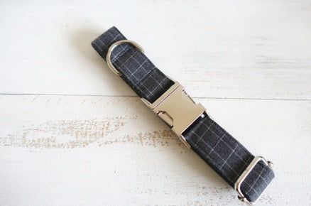 Red Plaid Polyester Pet Collar Set