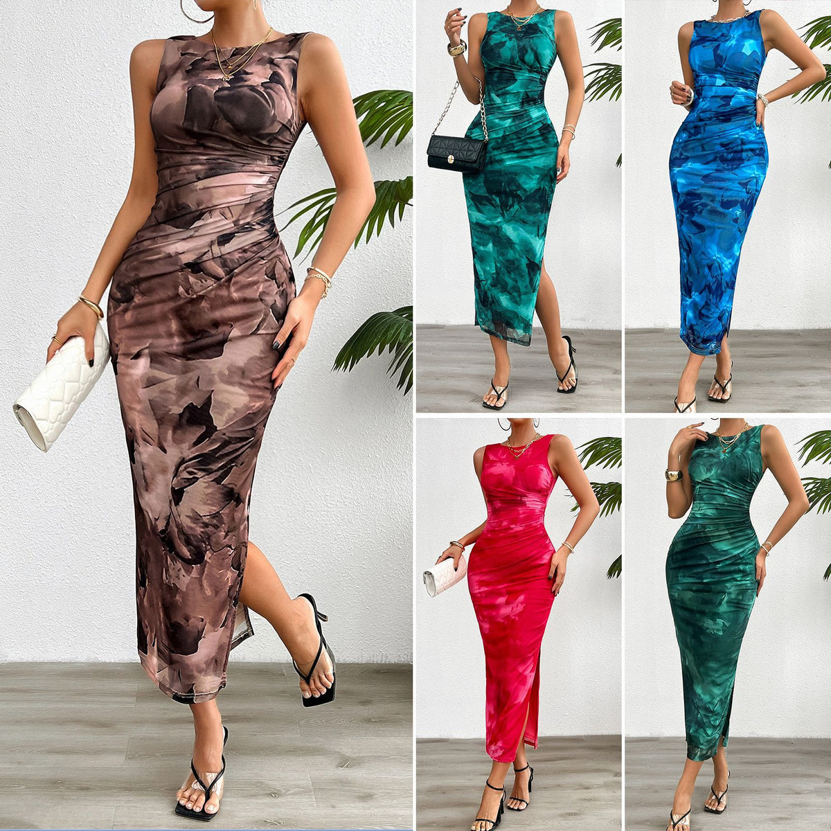 Elegant Slim Sleeveless Mesh Dress