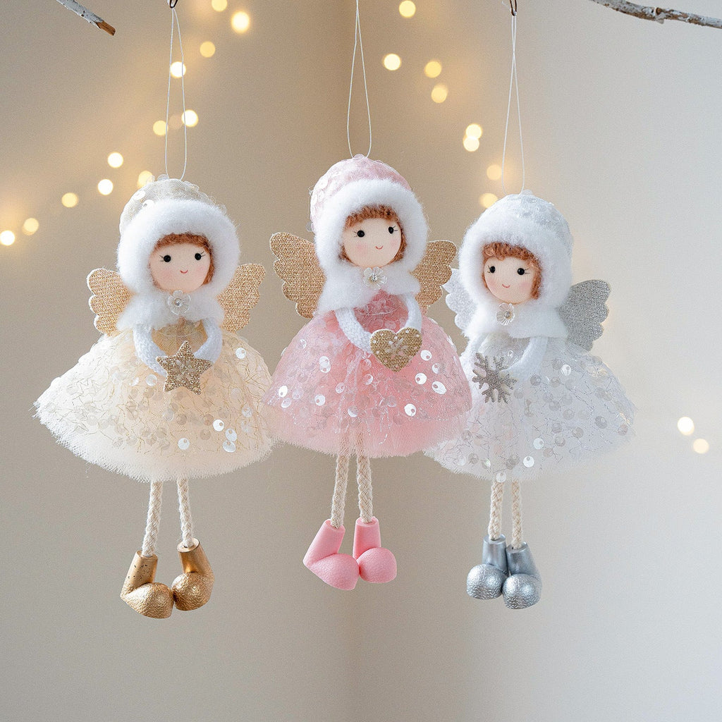 Christmas Winter Mesh Angel Big Eyes Girl Pendant