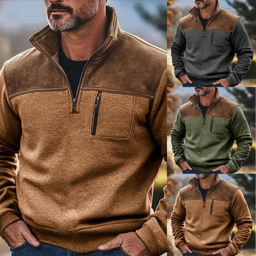 Premium Men's Fleece Zipper Sweater - Casual Pullover Jacket