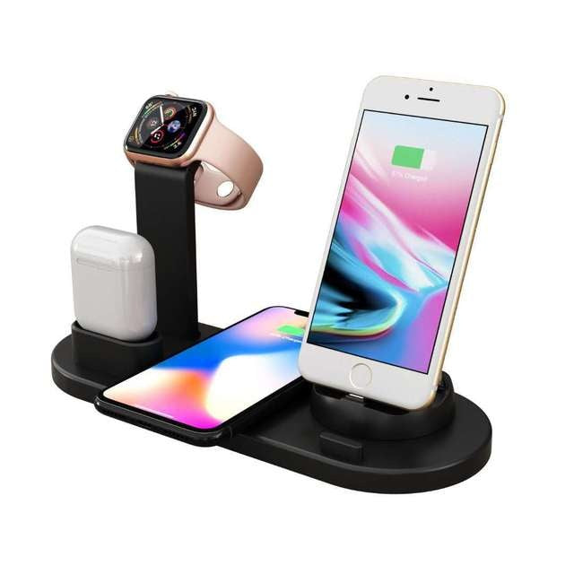 4-in-1 Wireless Charging Station for iPhone, Apple Watch & AirPods - Fast Charge Dock Stand