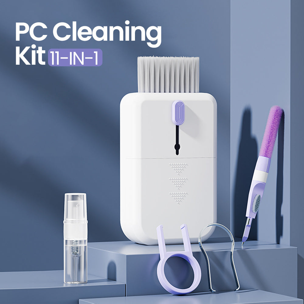 Portable 11 In 1 Multifunctional Cleaning Kit Computer Keyboard Cleaner Phone Screen Clean Tools Earphone Clean Brush With Storage Box