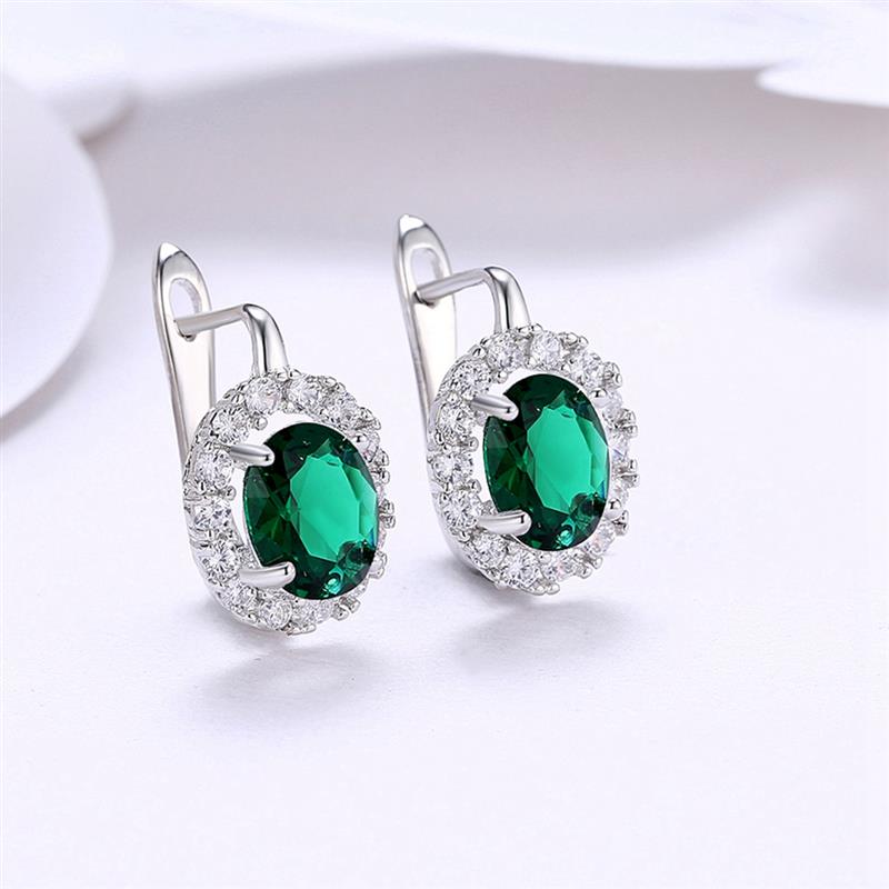 Big Zircon White Glamorous Female Earrings Valentine's Day Gift