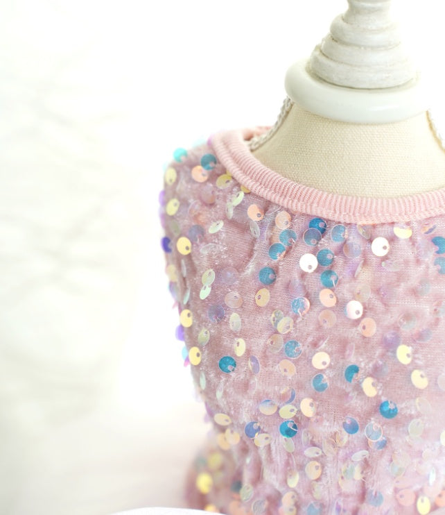 Pet Wedding Dress Dog Cat Skirt Sequin Gauze Dog Clothes