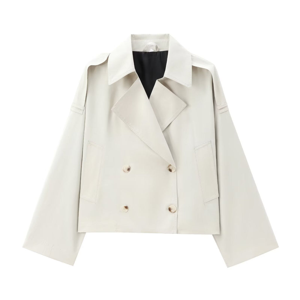 British Style Short Lapel Trench Coat