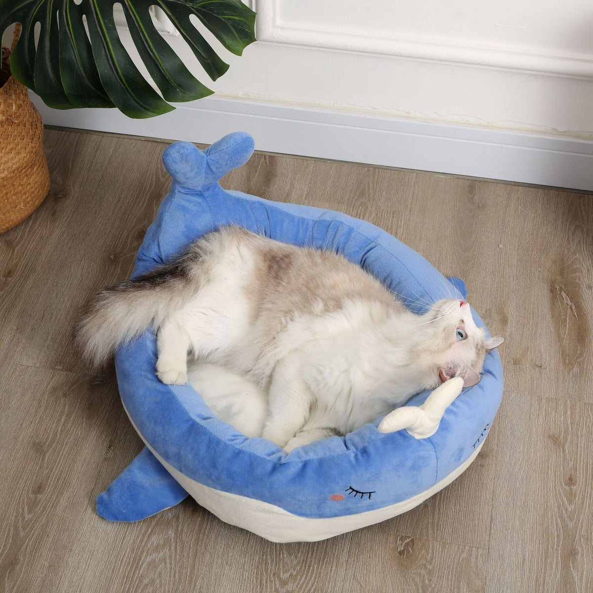 Duck Shape Fluffy Comfortable Pet Bed Sofa Suitable For Small Dogs Soft Polyester Material Unique Pattern Design Four Seasons Comfortable Sleeping Nest For Cats And Puppies
