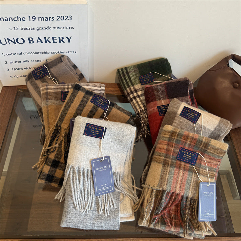 Unisex Cashmere-like Plaid Light Luxury Scarf