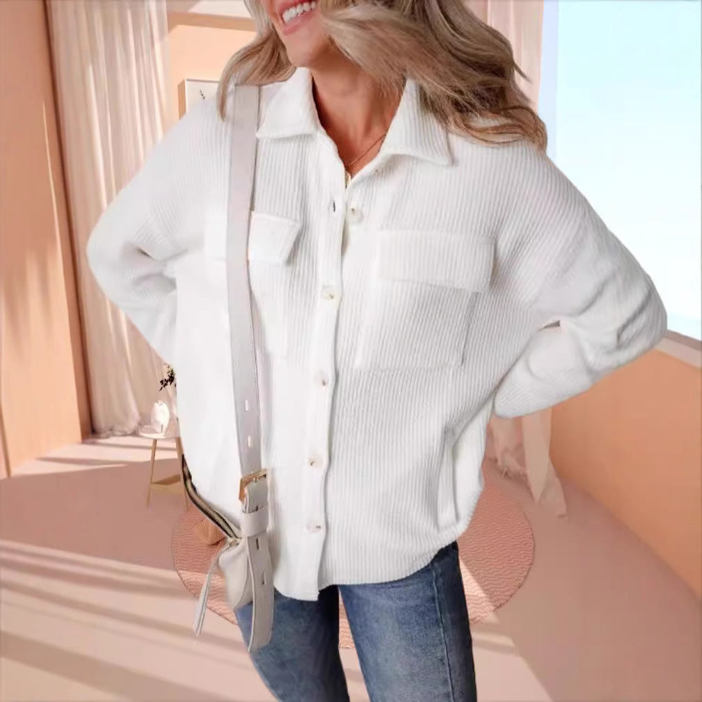 Women's Solid-color Long-sleeve Blouse Jacket