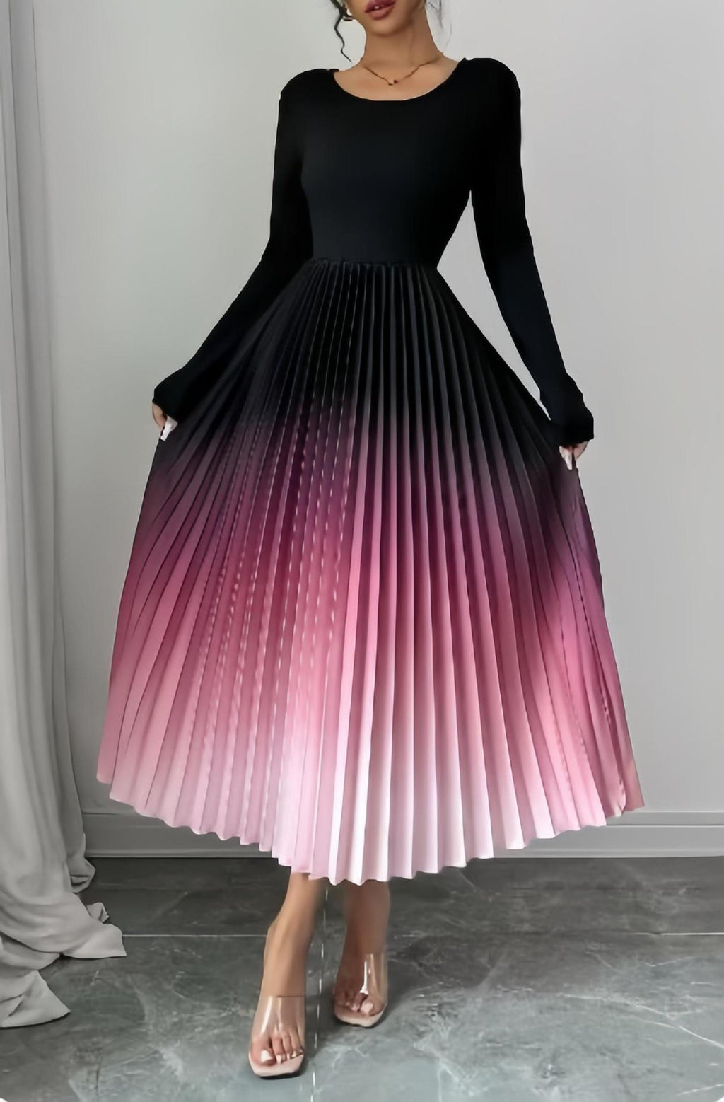 European And American Ombre Dress