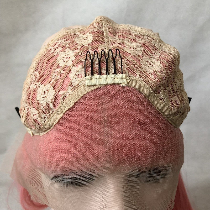 High temperature silk half hand woven straight wig