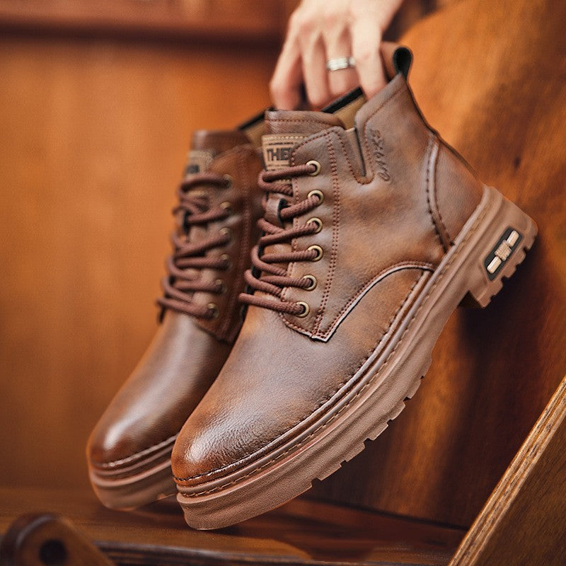 Martin Boots - Thick-Soled Mid-Top Retro Casual Boots