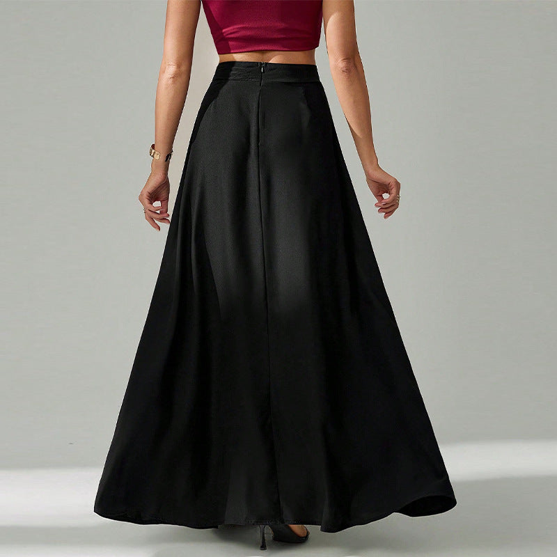 Elegant Black Commuter Skirt For Women