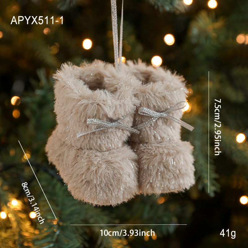 Plush Christmas Small Boots Creative Decoration Christmas Tree Pendant