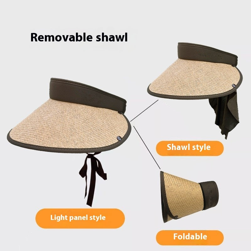 Plus-sized Brim Sun-proof Sun Protection Hat Women's Summer Shawl
