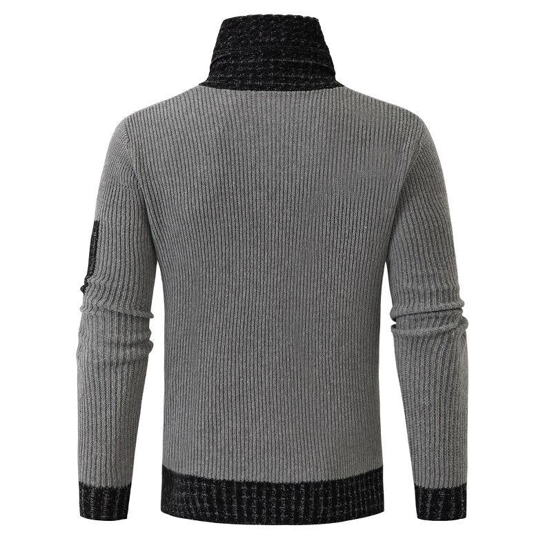 Independent Station Casual Slim Knit Pullover Long-sleeved Scarf Collar Sweater Men's