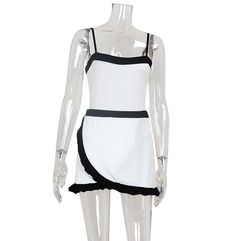 Women's Sexy Strappy Jumpsuit Elegant Strap A-line Skirt Set