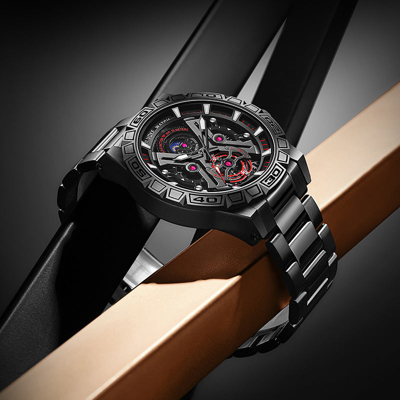 Three-Dimensional Hollow Waterproof Luminous Multifunction Quartz Watch
