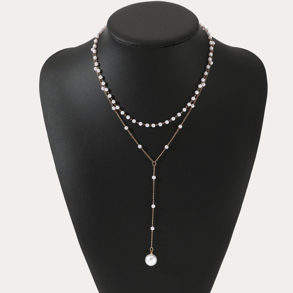 Pearl Double Layer Twin Pearl Necklace