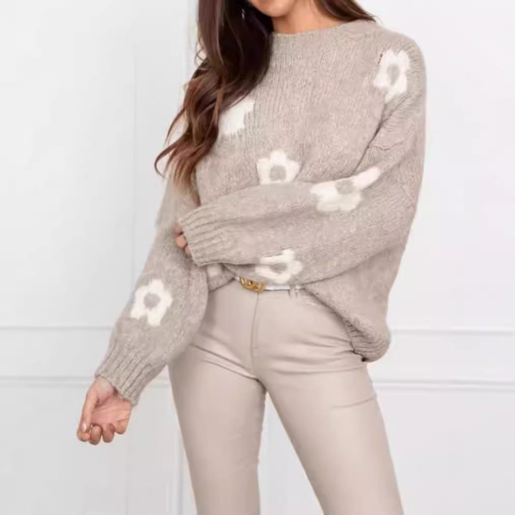 Autumn And Winter Women's Sweaters, Women's Floral Personalized Plus-size Trendy Sweaters