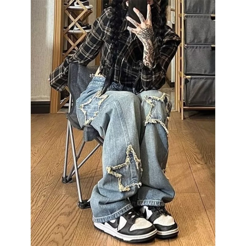 Trendy Cool Design Student Niche High Street Wide-leg Pants