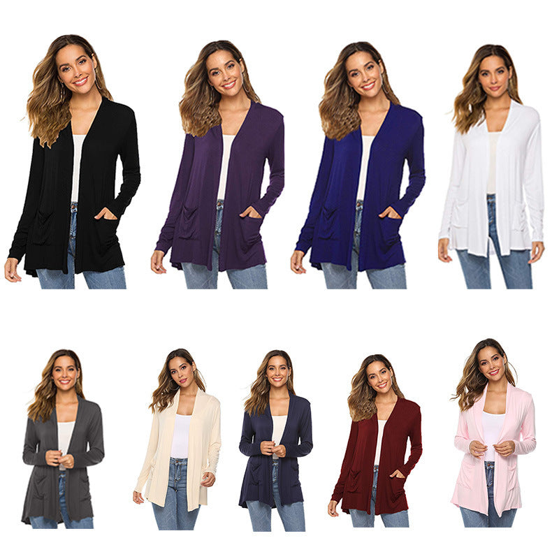 Versatile Cardigan Mid-length Long Sleeve Coat