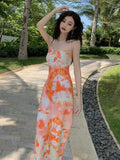 Holiday Tie Strap Halter Neck Dress For Eldest Daughter