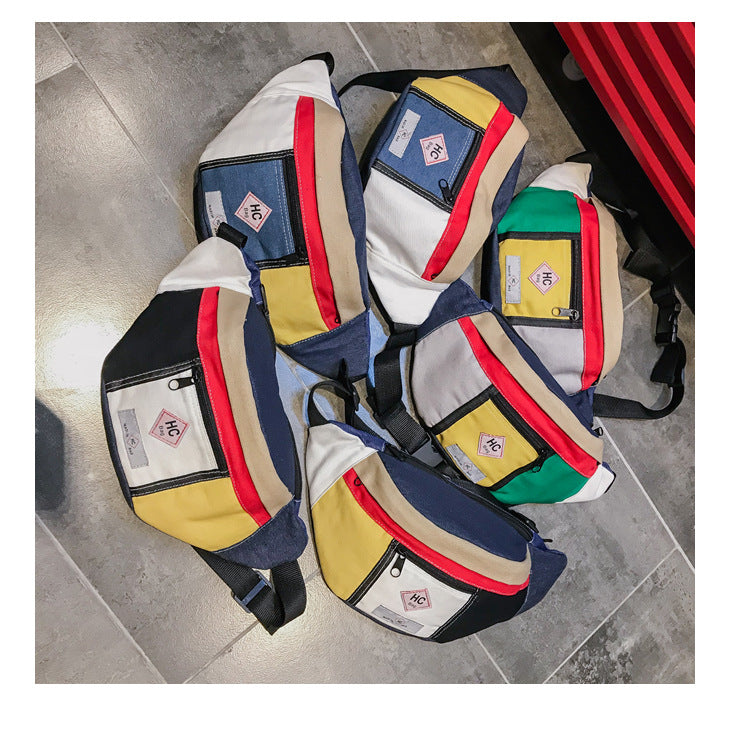 Contrast canvas bag mini sports chest