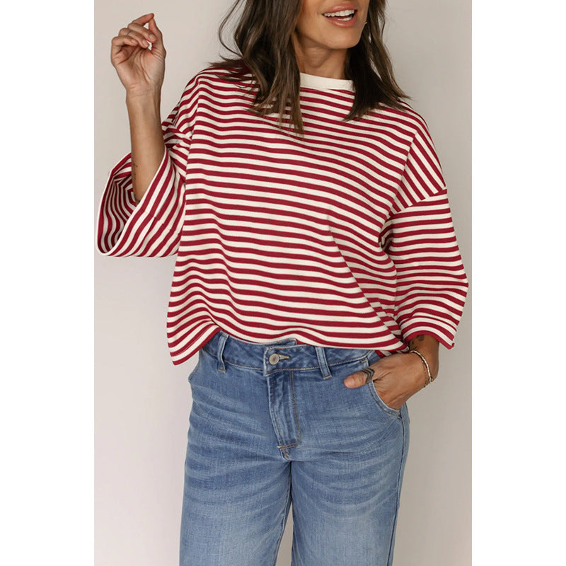 Trend Backless Print Half Sleeve Top