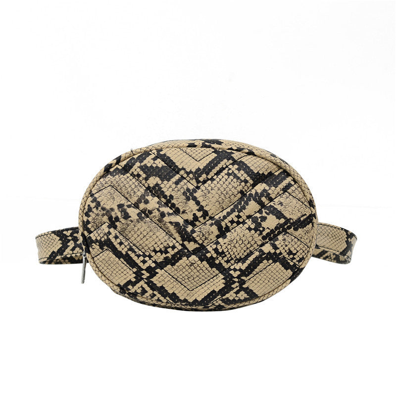 Snakeskin pattern ladies belt bag