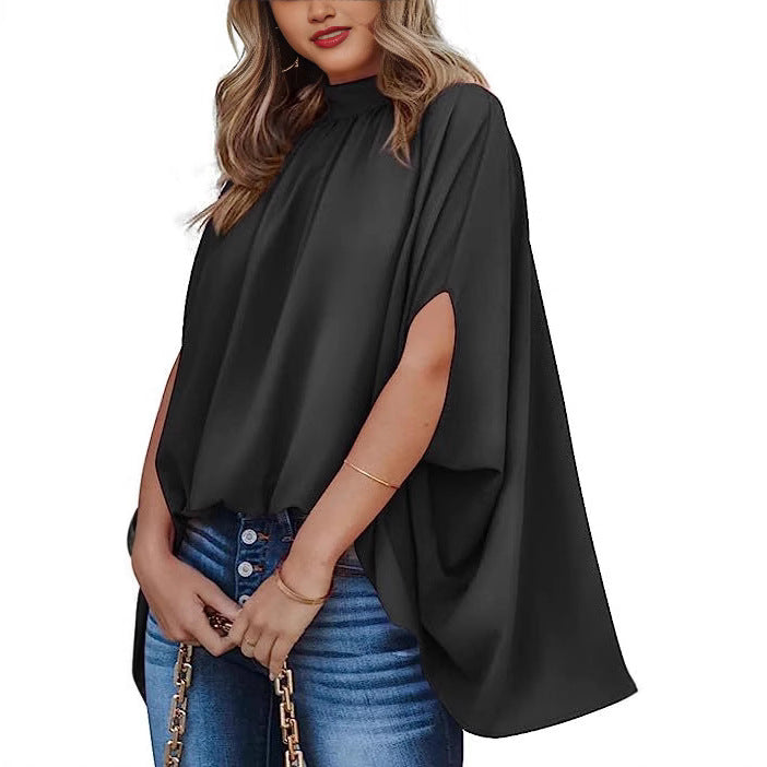 Oversized Top Batwing Sleeve Tarpaulin For Women