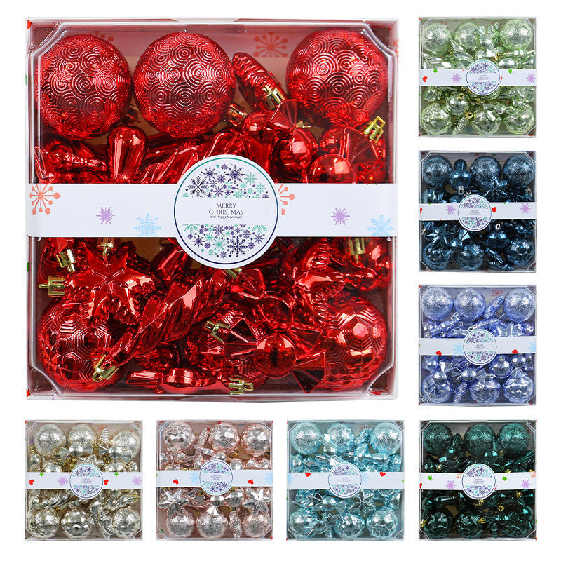 Christmas Decorations 28PCS Electroplated Plastic Balls Christmas Tree Ornaments