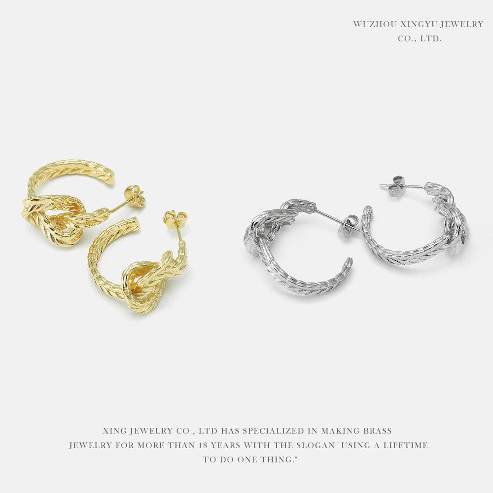 Fashionable Earrings, Irregular Personality Twist Wheat Ears