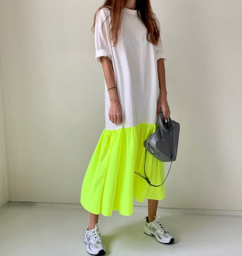 Summer age reduction patchwork dress