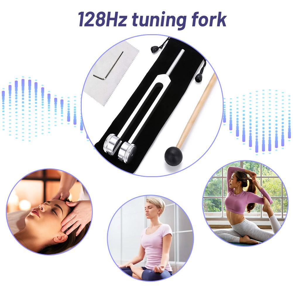 128 Hz Tuning Fork Set Weighted Bio-Acoustic Tuning Fork For Healing Chakra,Sound Therapy,Reliever Stress