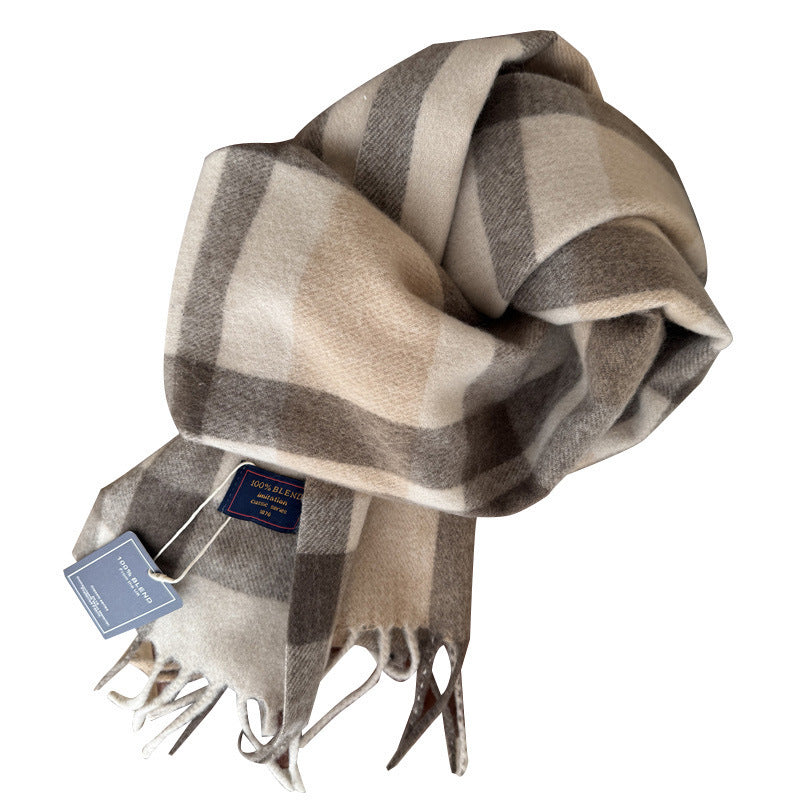 Unisex Cashmere-like Plaid Light Luxury Scarf