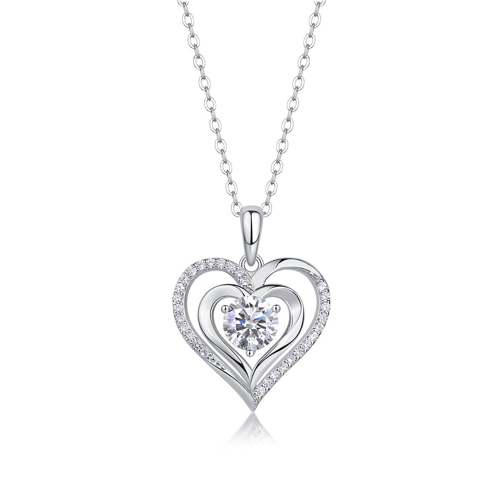 Telepathy - Top-quality Moissanite Fashionable Light Luxury Jewelry Pendant Necklace S925 Silver Plated Platinum.