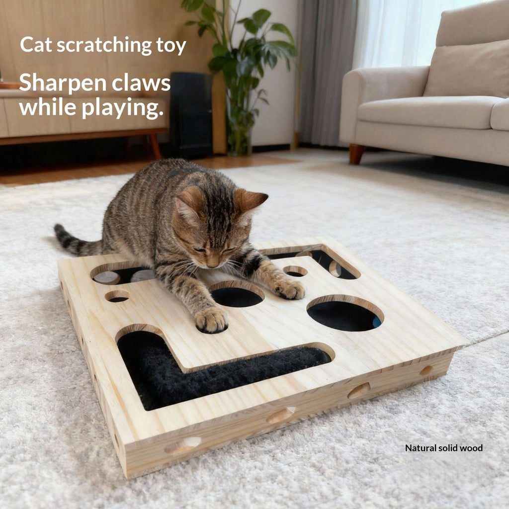Entertainment And Scratching Combo Tautaus Solid Wood Maze