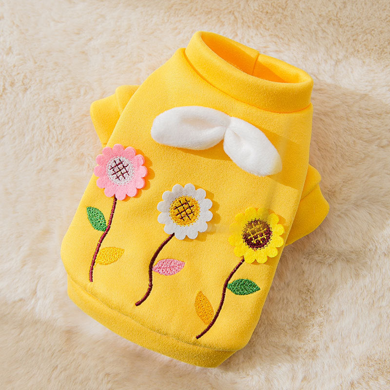 Three-dimensional Flower Sweater Small Pet Clothing