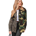 Women's Fashion Camouflage Single Breasted Multi-Button Jacket