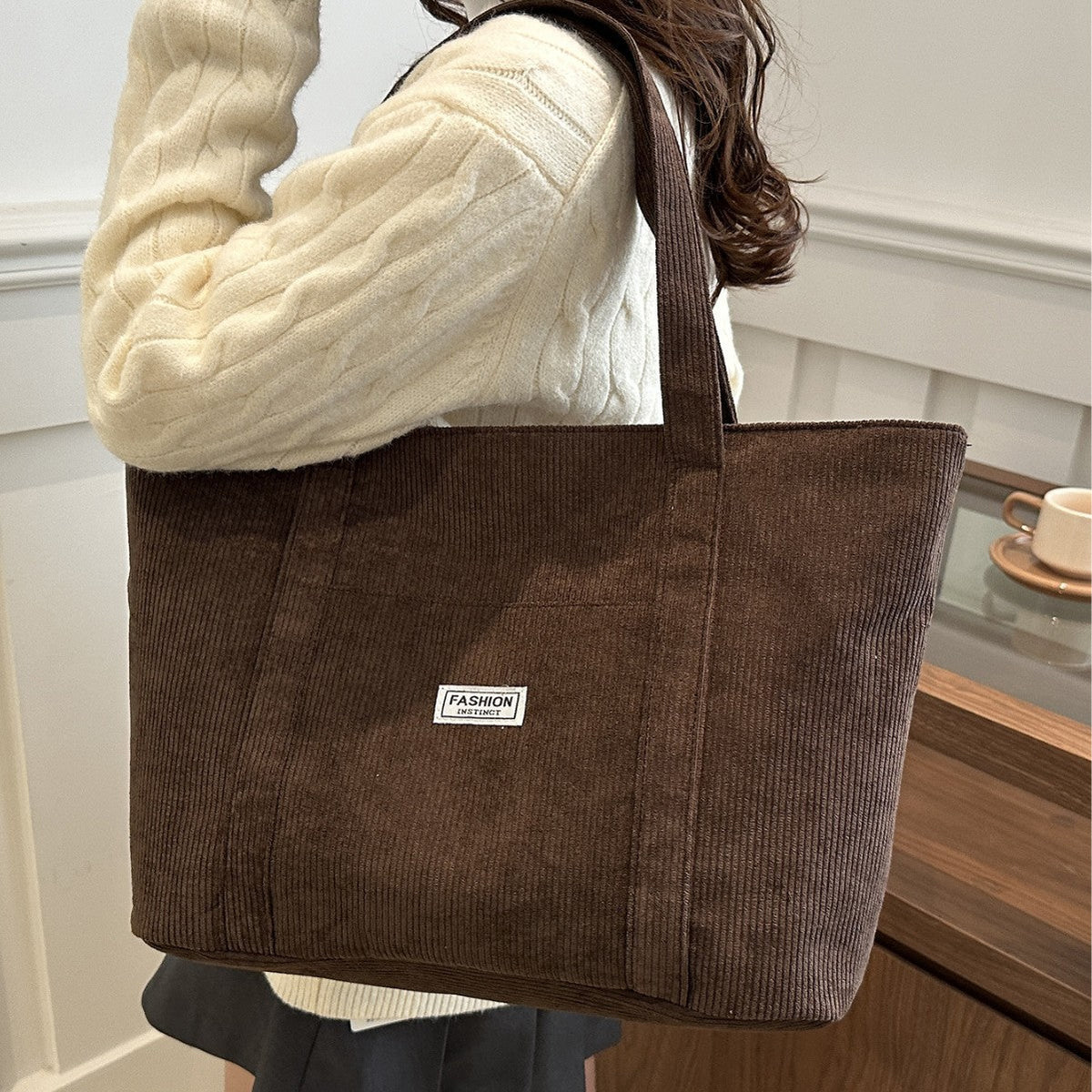 Large-capacity Corduroy Tote Bag For Women