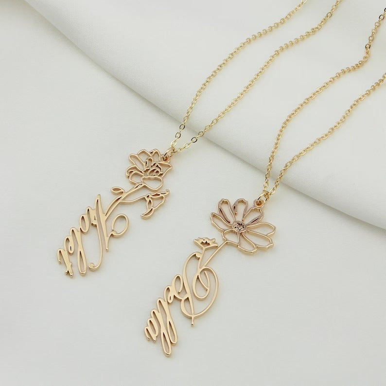 December Constellation Necklace Flower Name Necklace Customization