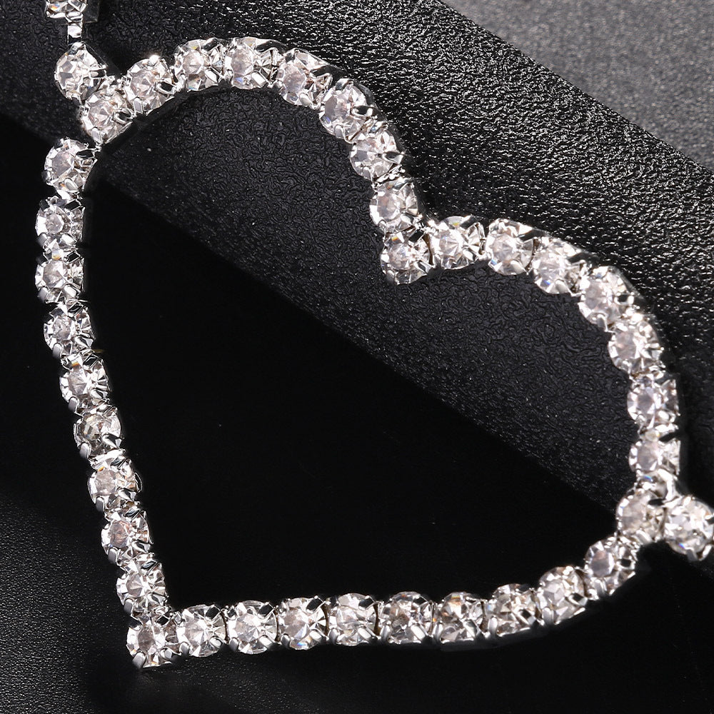 Simple Single Layer Heart-shaped Rhinestone Waist Chain Body Chains