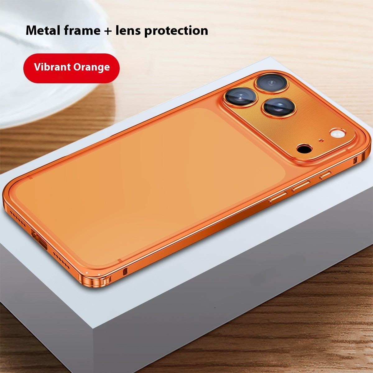 Applicable Metal Frame Phone Case Lens Protection